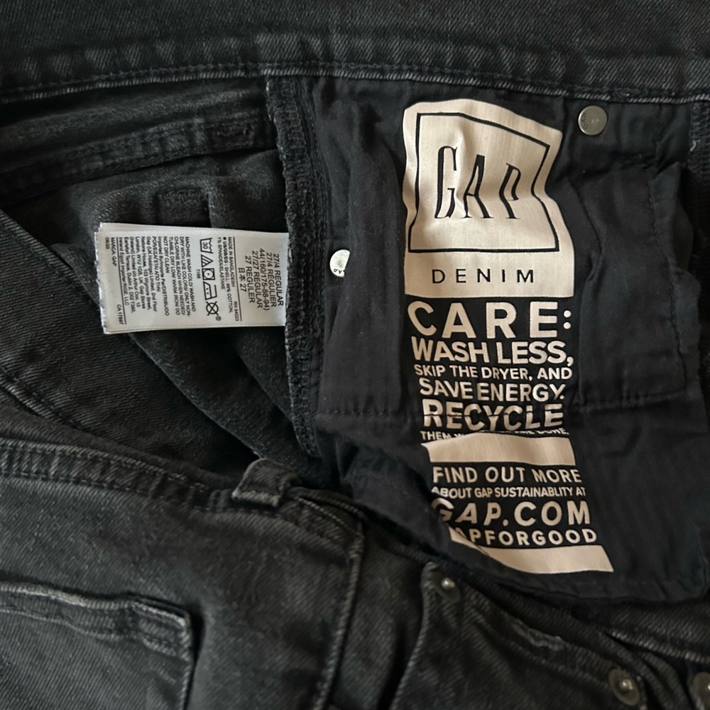 GAP 4R High Rise Cheeky Straight Jeans in Black with Hidden Button Fly - Picture 12 of 16
